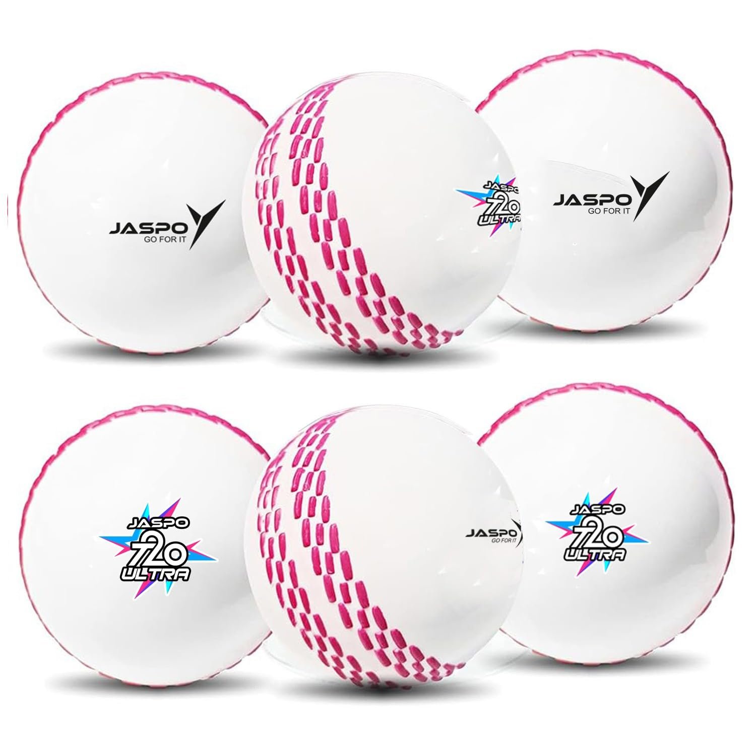 jaspo T-20 Ultra Practice Cricket Ball/Wind Balls (125-130 GMS) for – Indoor & Outdoor Street & Beach Cricket (Pack of 6) (White)