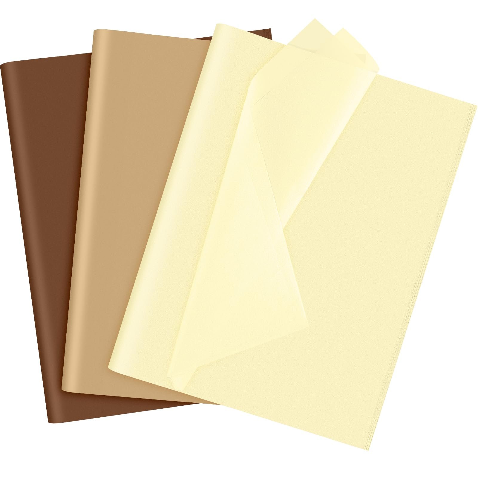NEBURORA 60 Sheets Assorted Brown Tissue Paper Set Gift Wrapping Paper