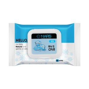 MARS Refreshing Wet Wipes for Face| Facial Cleansing | Refreshing & Skin Hydration| Soothing for skin | pH Balance & Alcohol Free | Nourishing with Fruit extract | 25 Wipes (Ice)