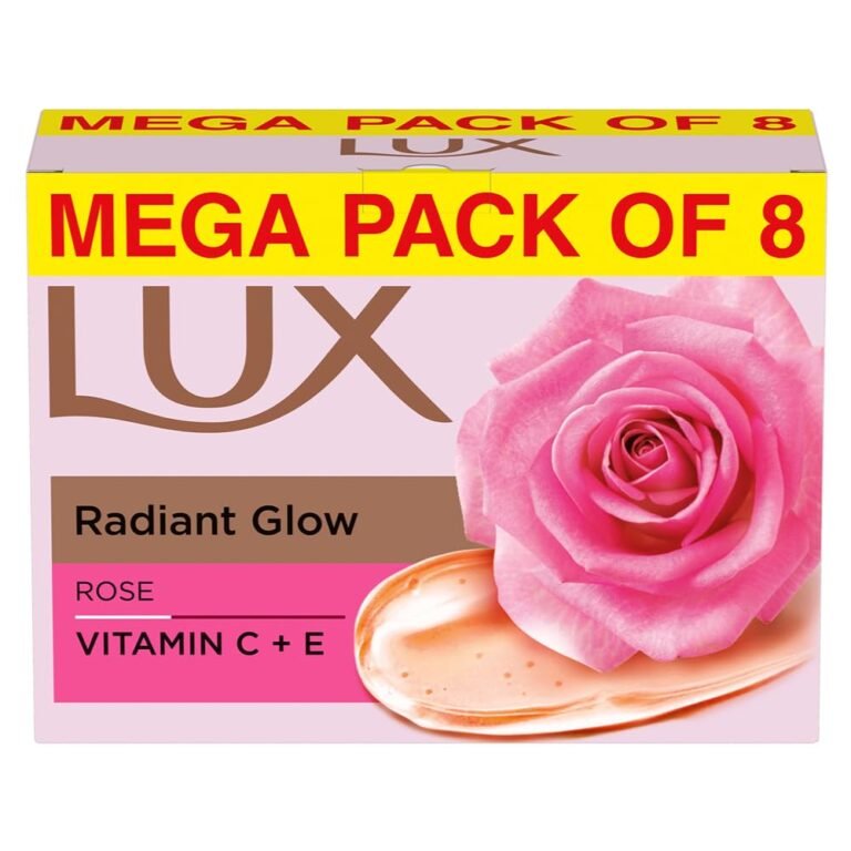 Lux Radiant Glow Bathing Soap infused with Vitamin C & E For Superior Glow Offer Pack of 8 x 150g