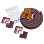 AMAZARA Baby Proofing Edge & Corner Guards | 6.5 Ft Foam Edge Protector + 4 Pre-Taped Corners | Child Safety Cushion for Table & Furniture | Brown