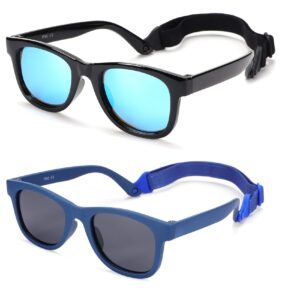 COASION Bendable Flexible Polarized Newborn Baby Sunglasses with Strap for Infant Boys Girls Age 0-12 Months CA8042