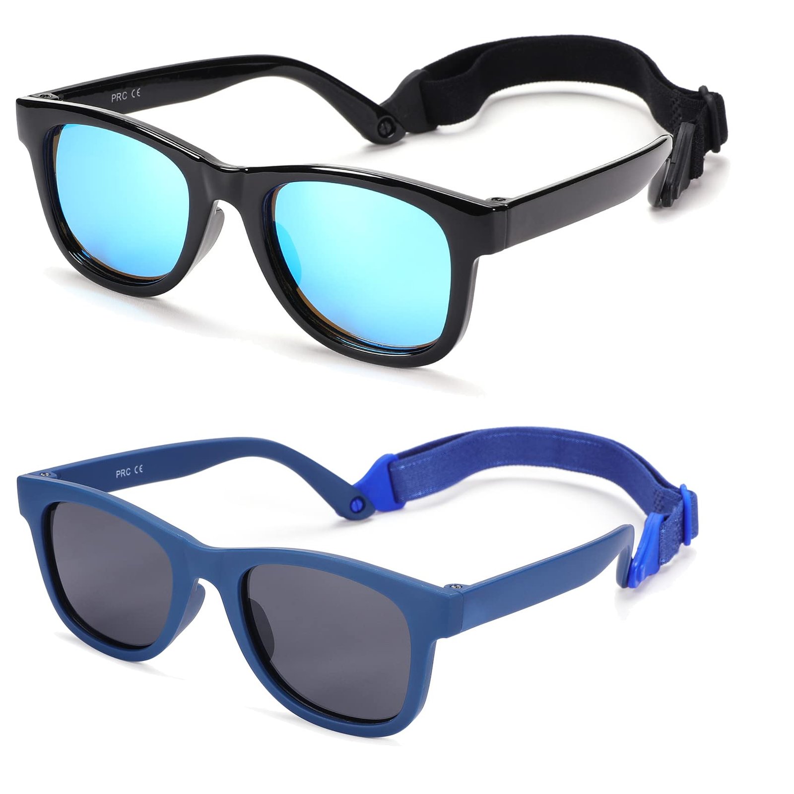 COASION Bendable Flexible Polarized Newborn Baby Sunglasses with Strap for Infant Boys Girls Age 0-12 Months CA8042