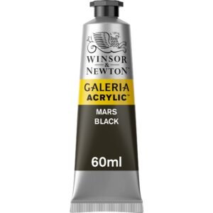 Winsor & Newton Galeria Acrylic Colour – Tube of 60 ML – Mars Black (386) – Highly Pigmented Lightfast Artists’ Acrylic Paints for Canvas, Wood, Fabric & Paper – More Colours Available