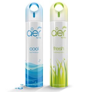 Godrej aer spray, Air Freshener for Home & Office – Cool Surf Blue & Fresh Lush Green | Long-Lasting Fragrance | Pack of 2 (240 ml each)