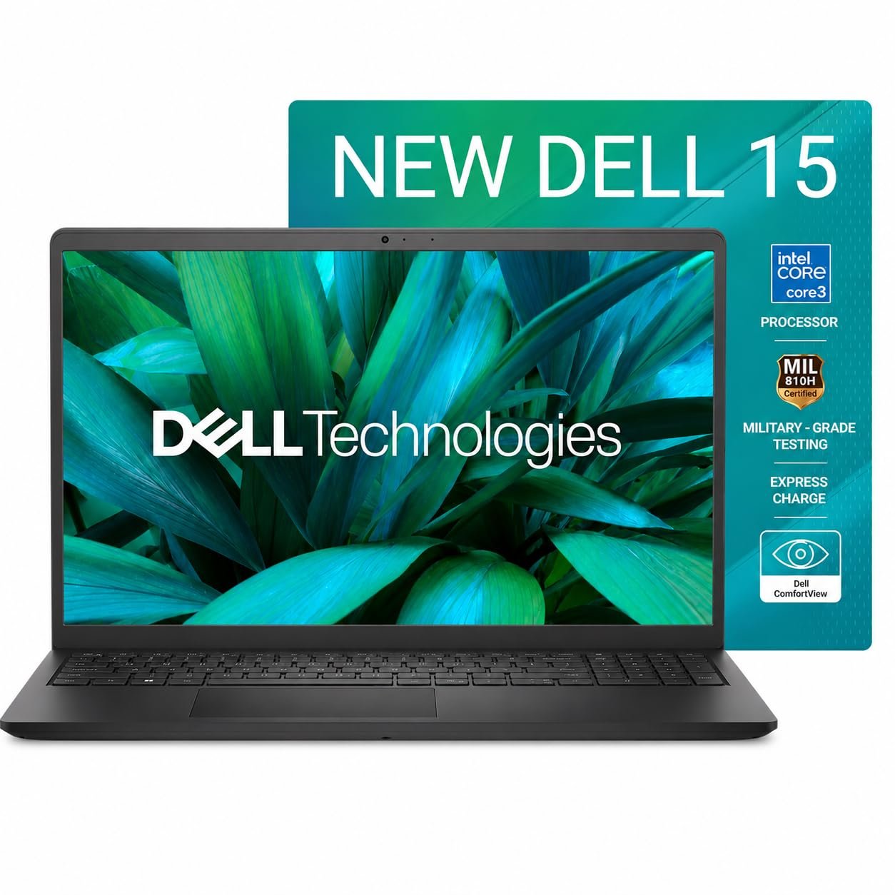 Dell 15 (Previously Inspiron) Laptop, 14th Gen Intel Core i3/Core 3 100U Processor, 16GB DDR4, 512 SSD, Intel UHD Graphics, 15.6″ FHD 120Hz IPS AG 250 nit Display, Win 11 + Office 2024, Black, 1.63Kg