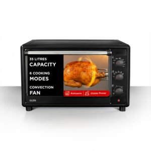 Glen Multi-Function OTG for Kitchen 35 Litre, 2100W, Oven Toaster Griller with 6 Heating Modes, Rotisserie, Convection Fan, Temp. Control, Bake, Grill & Toast,Oven for Baking – Black (SA5035BLRC)