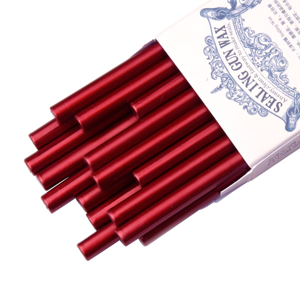 16 Pcs Metallic Red Sealing Wax Sticks for Mini Glue Gun, Great Decoration for Letters, Wedding Invitations, Card Envelopes, Snail Mail, Wine Packaging, Gift Wrapping