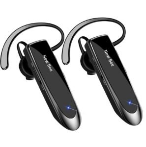 bee Bluetooth Earpiece Wireless Handsfree Headset Bee 2Packs 24 Hrs Driving Headset 60 Days Standby Time with Noise Cancelling Mic Headset Case for iPhone Android Samsung Laptop Truck Driver (