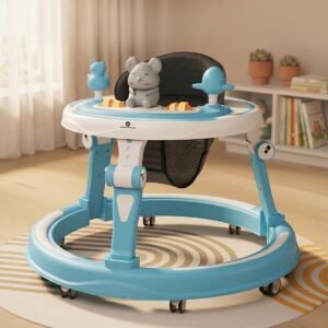 StarAndDaisy Baby Walkers for 9 Months + Or 6-24 Month Baby Boy Girl /360°Walker for Kids with 7 Level Height Adjustment/Walker for Baby with Switchable Food & Musical Toy Tray.