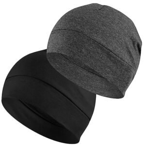 PAROPKAR 100% Cotton Lycra Skull Caps Lightweight Beanie Sleep Hats Breathable Helmet Liner Cap Biking Cycling Cap for Unisex