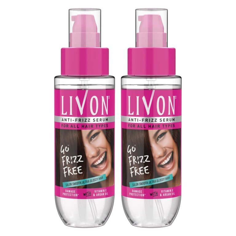 Livon Hair Serum, For Dry & Frizzy Hair | Provides shine, smoothness & damage protection| Leave in serum for women & Men| With Vitamin E & Argan Oil | 100ml (Pack of 2)