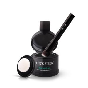 THICK FIBER Root Touch Up & Hairline Powder with Brush (Black) 4g
