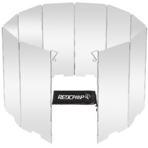 REDCAMP REDCAMP Folding Outdoor Stove Windscreen, 10 Plates Aluminum Camping Stove Windshield with Carrying Bag, Lightweight Butane Burner Windshield