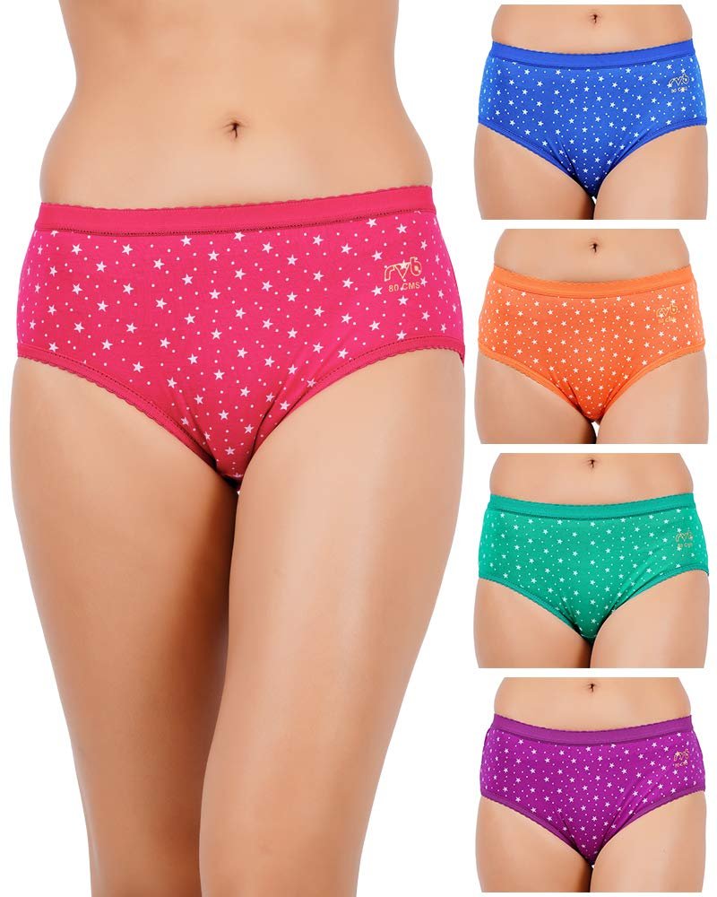 Women’s Cotton Panties (Pack of 5) Color May Vary