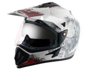 Vega Off Road D/V Gangster White Red Helmet-L