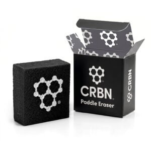 CRBN Pickleball Paddle Eraser, Best Carbon Fiber Pickle Ball Racket Cleaner, Fast & Easy Rubber Bar to Remove Ball Residue, Dirt, & Minor Scrapes / Scratches – Patent Pending