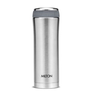 Milton Optima 500 Thermosteel Hot and Cold Flask, 450ml, Silver | ISI Certified | Vacuum Insulated | Rust Proof | Leak Proof | Tea | Coffee | Juice