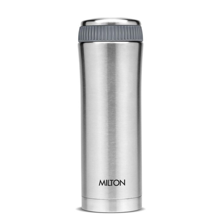 Milton Optima 500 Thermosteel Hot and Cold Flask, 450ml, Silver | ISI Certified | Vacuum Insulated | Rust Proof | Leak Proof | Tea | Coffee | Juice