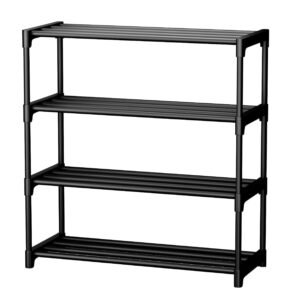 Etekcity Shoe Rack with Shelf | Foldable Plastic Shoe Rack with Shelves for Bedroom, Entryway & Living Room | Multipurpose Footwear Stand for Home (Shoes Rack 4)