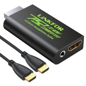 LiNKFOR PS2 to HDMI Adapter with 3.5mm Jack & 3ft HDMI Cable