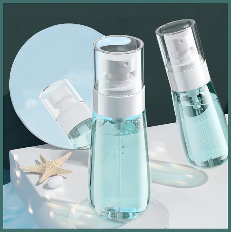 wolpin Plastic Spray Bottles – 100ML (Set of 2) | Transparent Refillable Fine Mist Bottle for Toiletries, Perfume, Toner, Travel Cosmetics | Empty Portable Reusable Spray Container