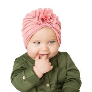 SYGA Baby Cap Cotton Flower Turban Hat for Baby Cap 0-3 Year Cap FlowerHat