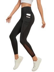BLINKIN Women’s & Girl’s Stretch Fit High Rise Track Pant Gym wear Mesh Leggings Workout Pants with Side Pockets/Stretchable Tights/Highwaist Sports Fitness Yoga Track Pants_2012