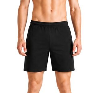 Pepe Jeans Men’s Solid Cotton Poly Blend Regular Fit Active Shorts | Lightweight Athleisure Shorts for Gym, Sports & Casual Wear | Soft Breathable Fabric | Elastic Waist with Drawcord | Side Pockets