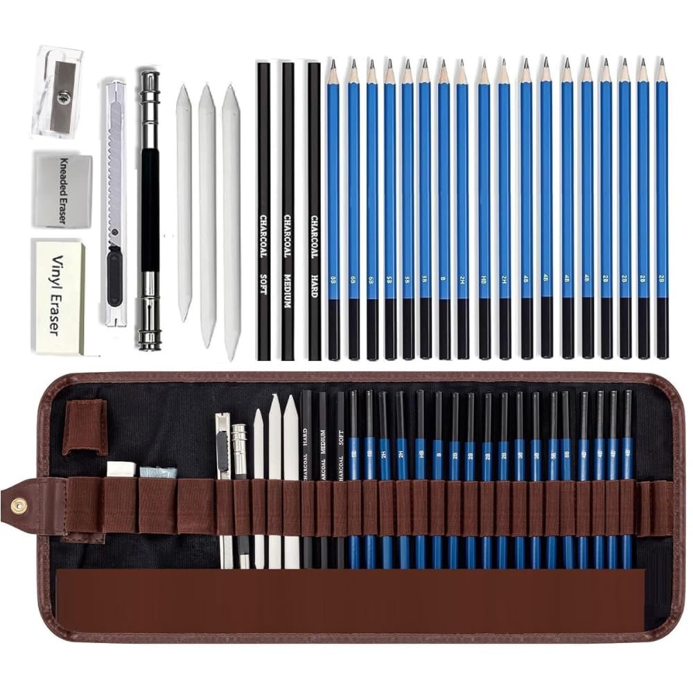 Wynhard Sketch Drawing Pencil Set Drawing Sketching Pencil Kit 29 Pcs Shading Pencils Set Drawing Pencil Set for Artists Pencil Shading Drawing Sketch Artist Kit Sketching Kit for Artist