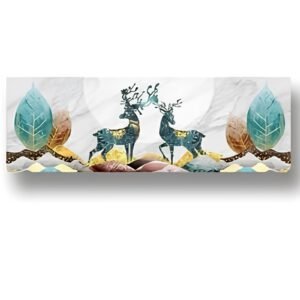 Deer Printed Air Conditioning Dust Cover Folding Designer Ac Cover for Indoor Split Ac 1.5 ton (97 x 31 x 21.5 ), Polyester