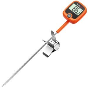 ThermoPro Plastic, Stainless Steel TP509 Candy & Meat Analog Thermometer with LCD, Pot Clip for Deep Frying, Syrup & Sugar Making