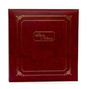 Natraj Original Aadinath Natraj Series 200 Pocket 4 X6 Inch Vinyl Leather Photo Album, Medium Red