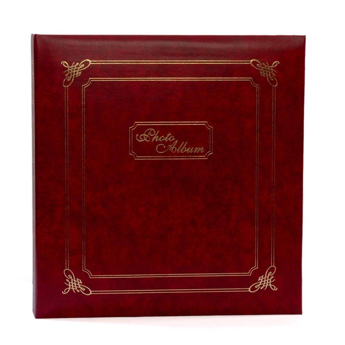 Natraj Original Aadinath Natraj Series 200 Pocket 4 X6 Inch Vinyl Leather Photo Album, Medium Red