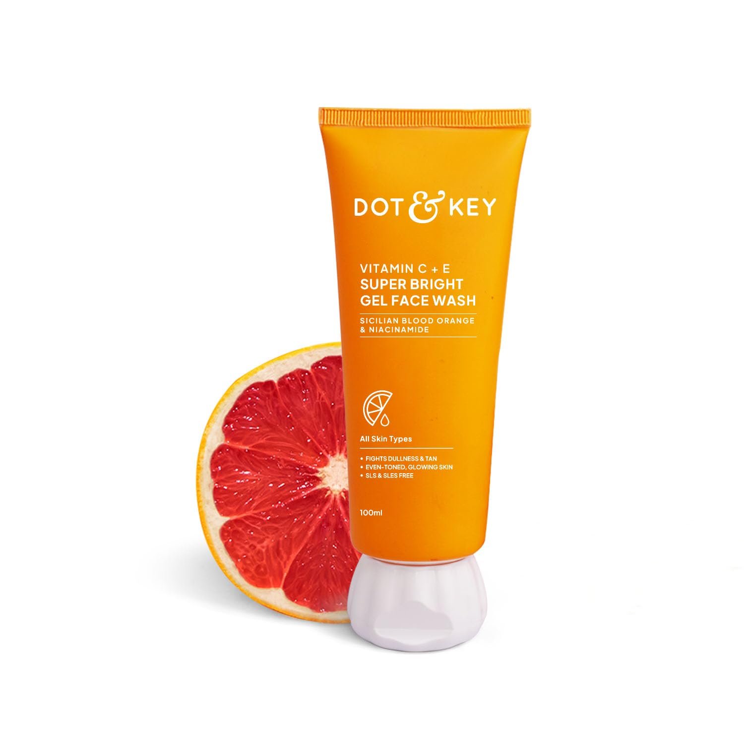 DOT & KEY Vitamin C + E Super Bright Gel Face Wash For Glowing And Brightening Skin | All Skin Types|With Triple Vitamin C| Face Wash For Women & Men|100 Ml