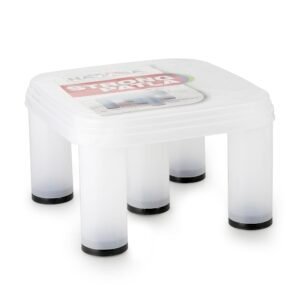 Nayasa Strong Plastic Stool for Home | Anti Skid, Light Weight & Durable | Plastic Stool for Sitting | Sturdy & Portable Stool for Home | White (516)