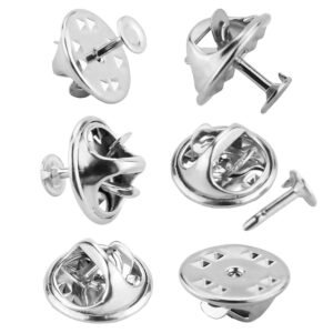 120 Pairs Butterfly Clutch Tie Tacks Pin Back Replacement with 8mm Length Blank Pins for Craft Making, Silver