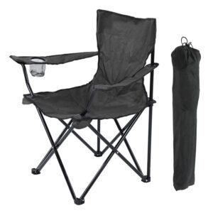 VTOY KIMEE Folding Camping Chair | Supports 130kg | Alloy Steel Portable Foldable Chair with Cup Holder & Carry Bag | Beach Picnic Garden Outdoor
