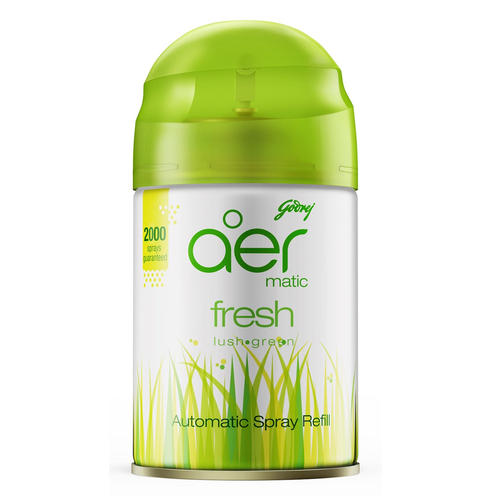 Godrej aer Matic Automatic Room Fresheners Refill Pack | Fresh Lush Green | 2000 Sprays Guaranteed | Lasts up to 60 days (210ml)