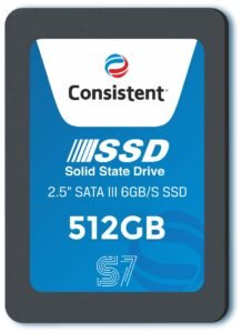 Consistent SSD 512GB 2.5 Inch SATA Internal SSD – Read: 550MB/s & Write: 500MB/s – Solid-State Drive 5 Year Warranty (512, GB)