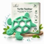 Chic Buddy Silicone Baby Teether, BPA Free, Easy Grip Ring, 3-18 Months (Turtle)