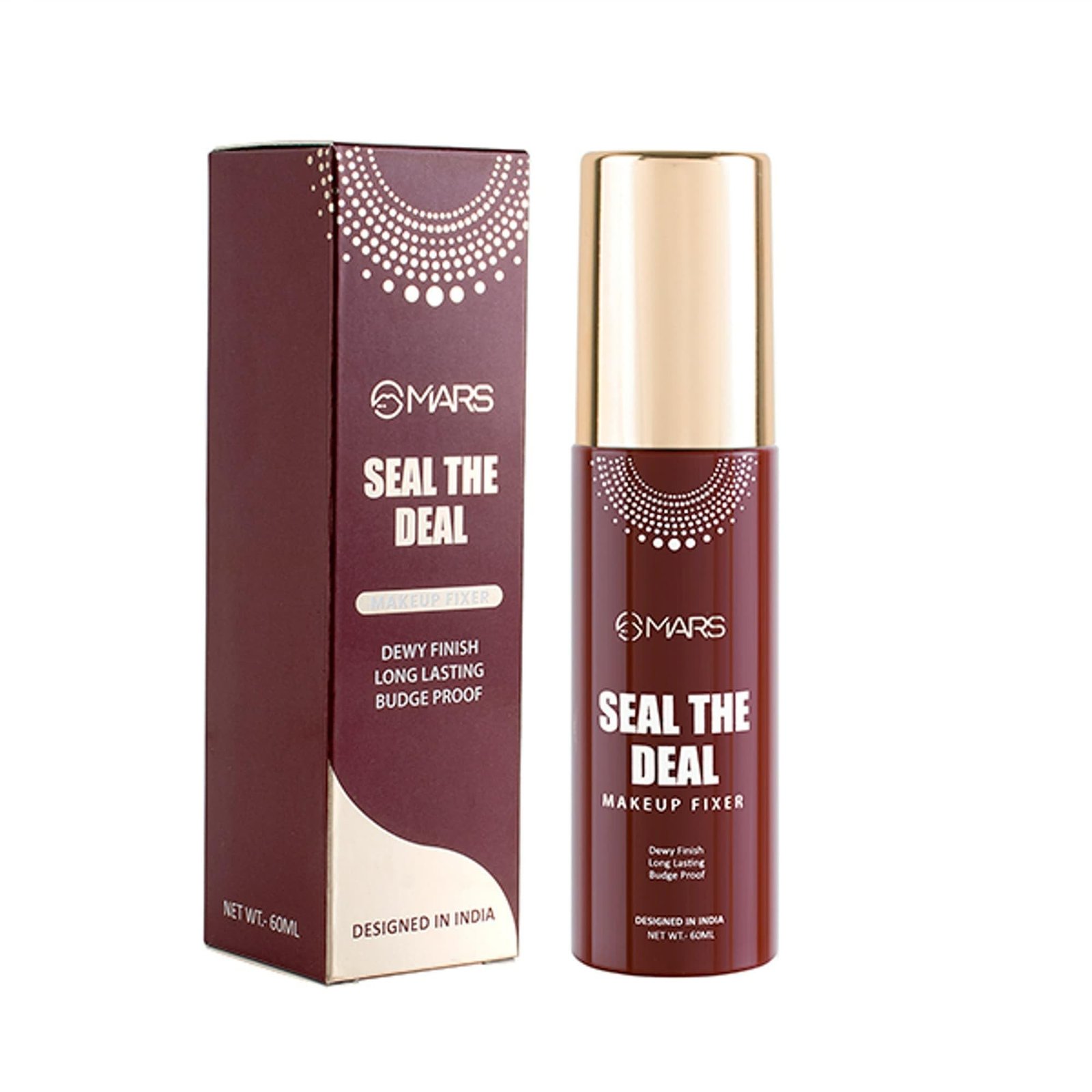 MARS Alcohol-Free Seal the Deal Makeup Fixer Spray with Hyaluronic Acid | Long-Lasting Hydrating Setting Spray | Budge Proof | Non Sticky (60 ml)