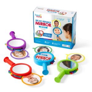 hand2mind See My Feelings Mirror (Set of 4), Feelings and Emotions Toys