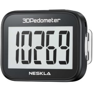 3D Pedometer, Simple Step Counter with Large LCD Display for Walking