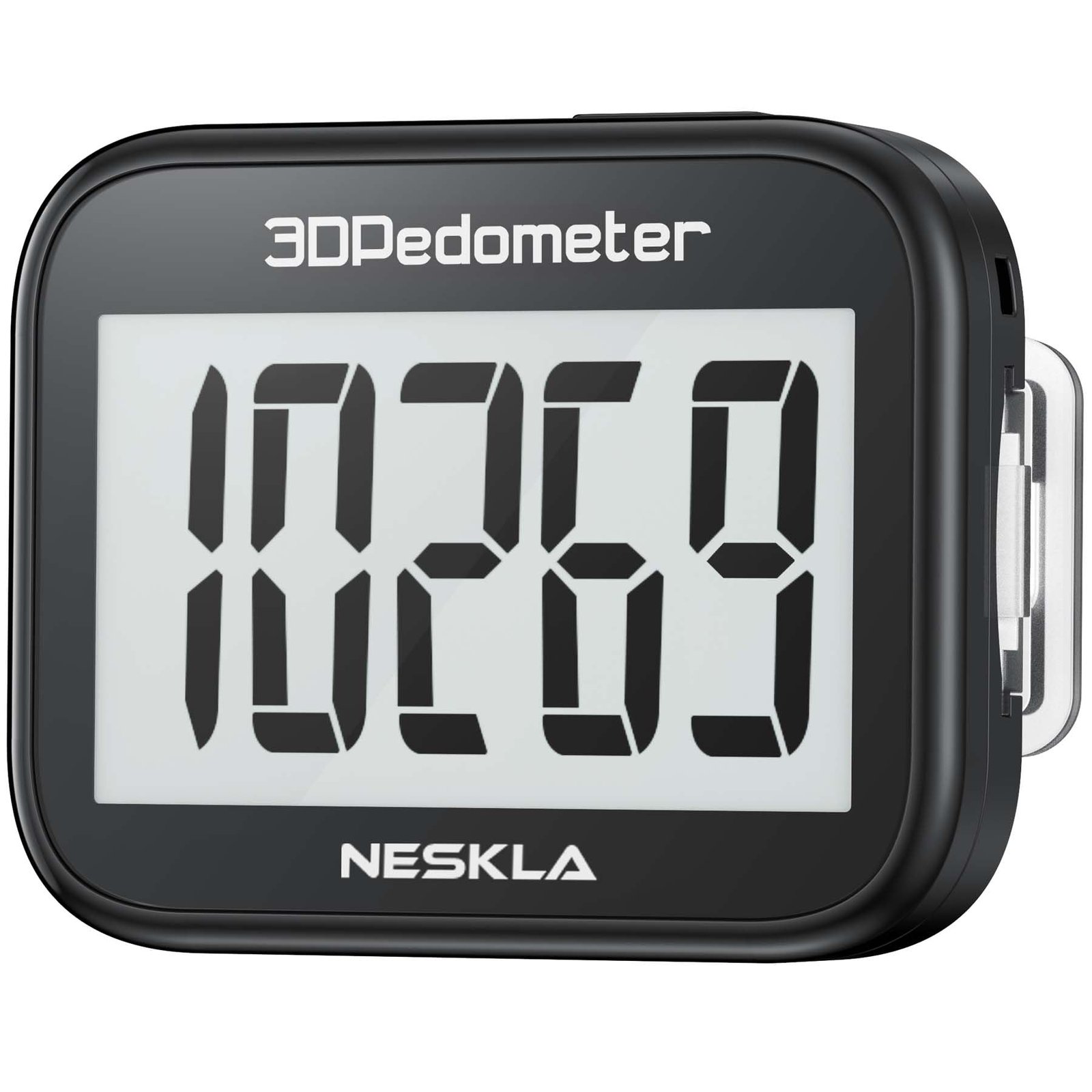 3D Pedometer, Simple Step Counter with Large LCD Display for Walking