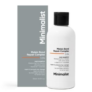 Minimalist Bond Repair Shampoo for Damaged & Chemically Treated Hair | Maleic Acid + Amino Acids + Ceramides | Strengthens Hair, Reduces Breakage | Sulfate-Free Repair Care | 250 ml