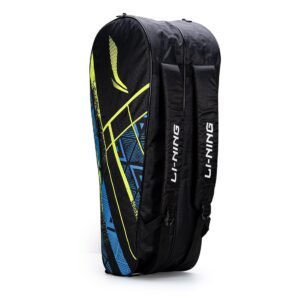 Li-Ning Raider Max Double Zipper Polyester Badminton Kit Bag (Black/Blue) | Unbreakable Zippers | Easy Mobility | Unisex – Men, Boys, Girls, Women