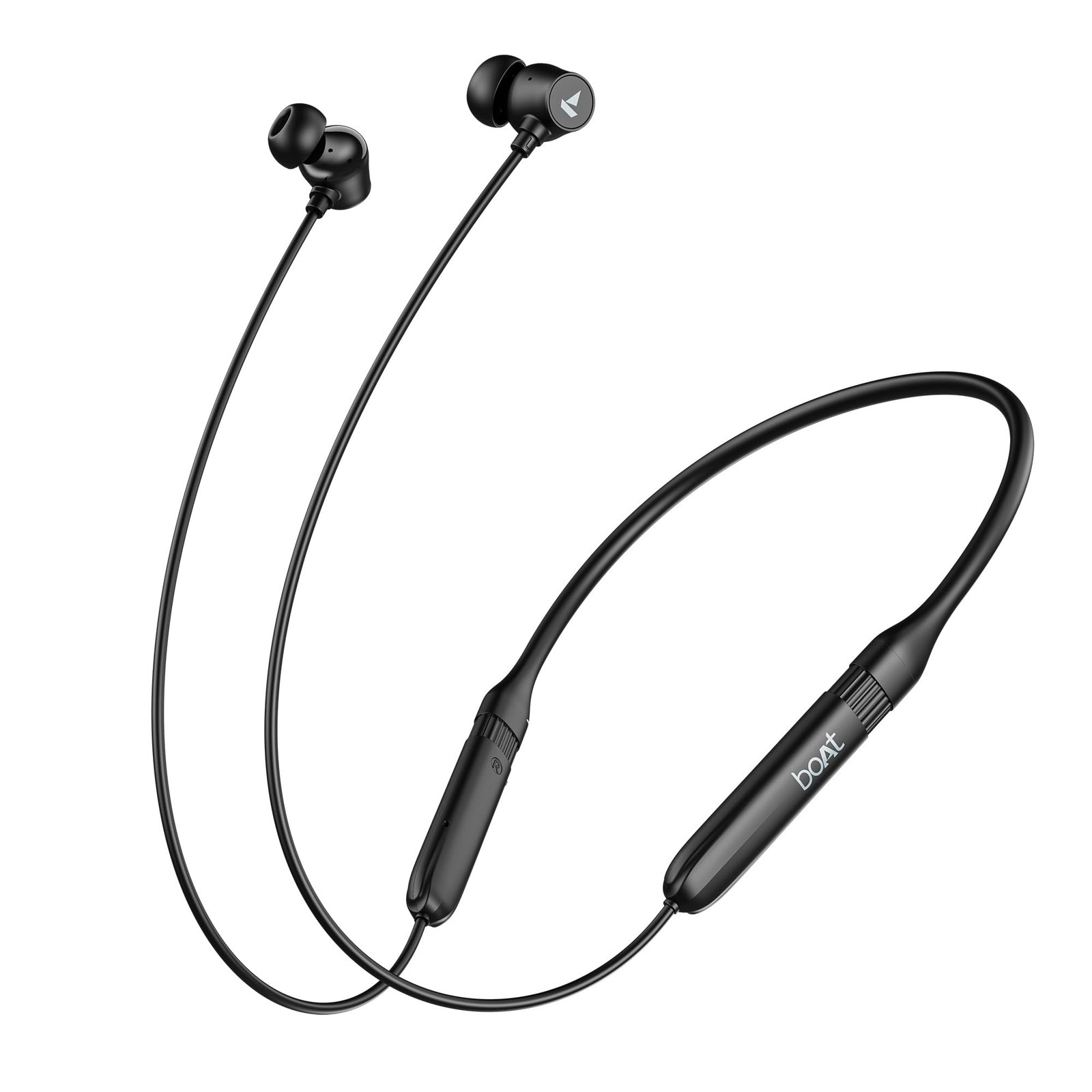 boAt Rockerz 301 ANC, (~30dB) ANC, 13mm Drivers,ENx, 40ms Low Latency, Hall Switch, App Support, Bluetooth Neckband, Wireless with Mic Earphones (Onyx Black)