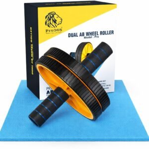 PRO365 Premium Ab Wheel Roller | Heavy Steel Rod | Core Home Workout Equipment 100 Kg | 6MM Knee Mat | Lifetime Brand Warranty