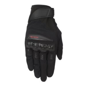 Royal Enfield Urban Hustler V2 Riding Gloves 100% Polyester Air Mesh for Ventilation | TPR Knuckle Protectors | Microsuede Grip Patch | Poly Stretch Fabric for Better Flexibility Black L 22CM